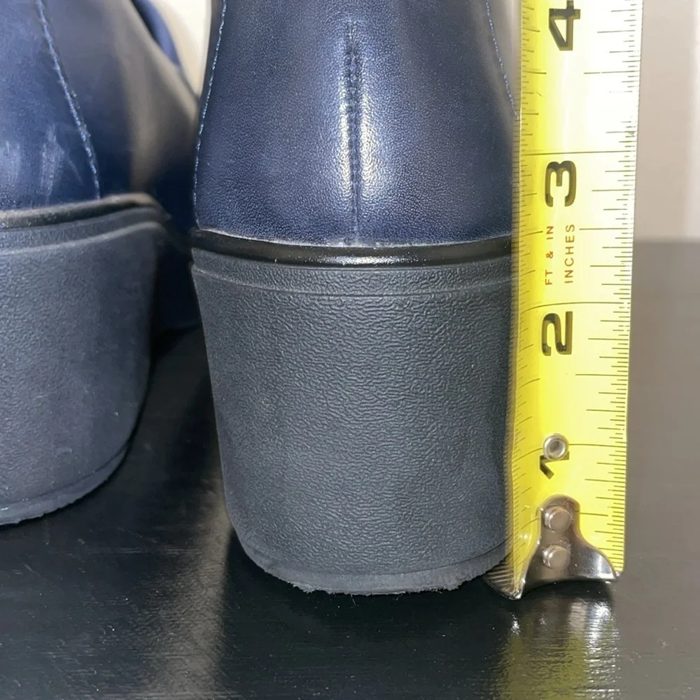Clarks Women's Mazy Seabury Loafer, Navy Leather/Stretch Combi,‎ Size 8
